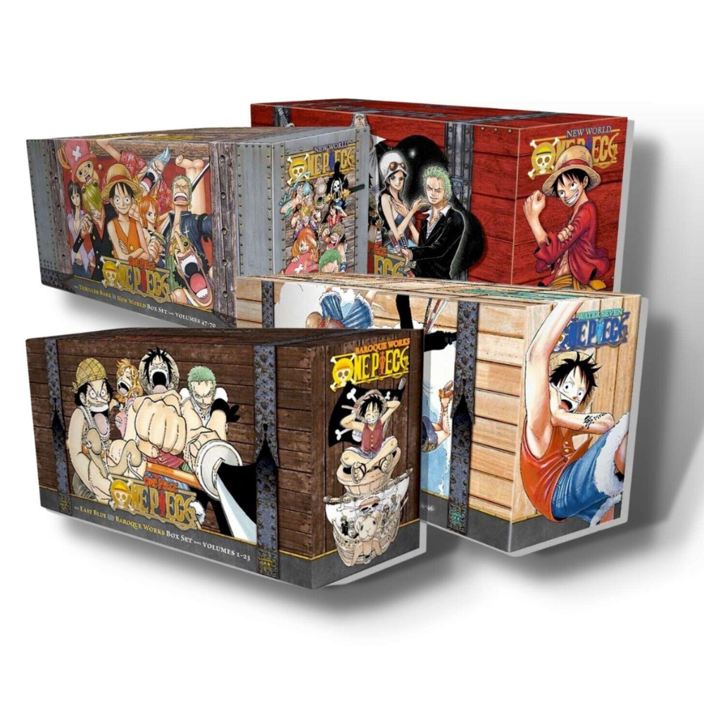 " One Piece Manga Set (Vol. 1–106) + Demon Slayer Manga Box Set (Vol. 1–23) + Naruto Manga Box Set (Vol. 1–72) + Jujutsu Kaisen Manga Set (Vol. 1–26) + FREE One Piece Bounty Poster Collection (160+) – Complete Premium Bundle "